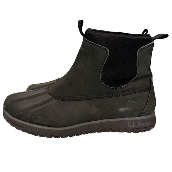 L.L Bean Black Tek 2.5 Primaloft Waterproof Chelsea Winter Boots Men's size 11 - Picture 2 of 10